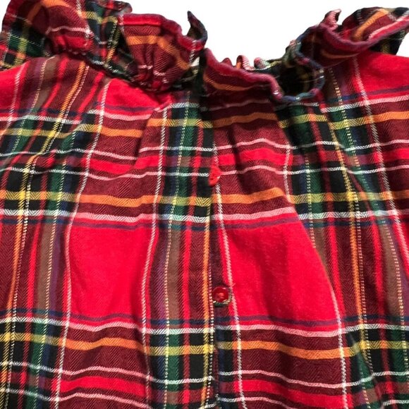 NEXT 6-7Y Red Plaid Ruffle Collar Dress - Picture 4 of 7